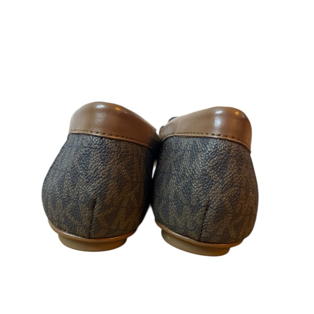 New Michael Kors Brown Juliette Logo Bow Loafers - Picture 6 of 7